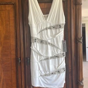 Off White Dress w Beading New Size L